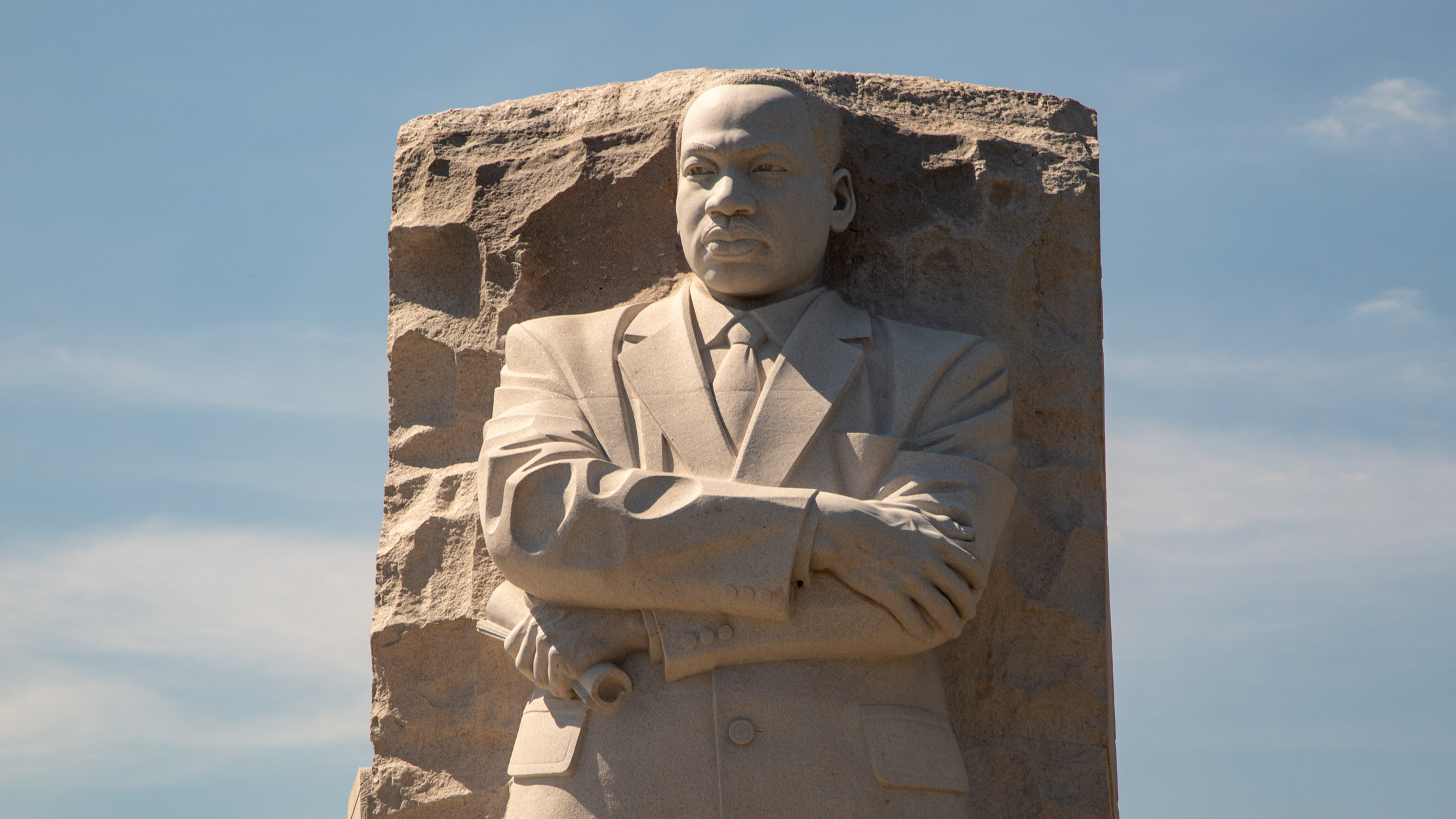 stone sculpture of martin luther king