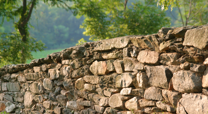19th century stone wall property divider